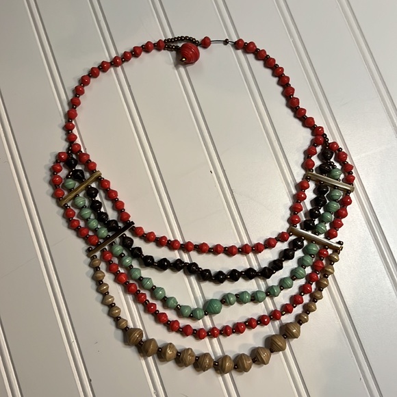 Noonday necklace multi strand paper beads - Picture 3 of 3
